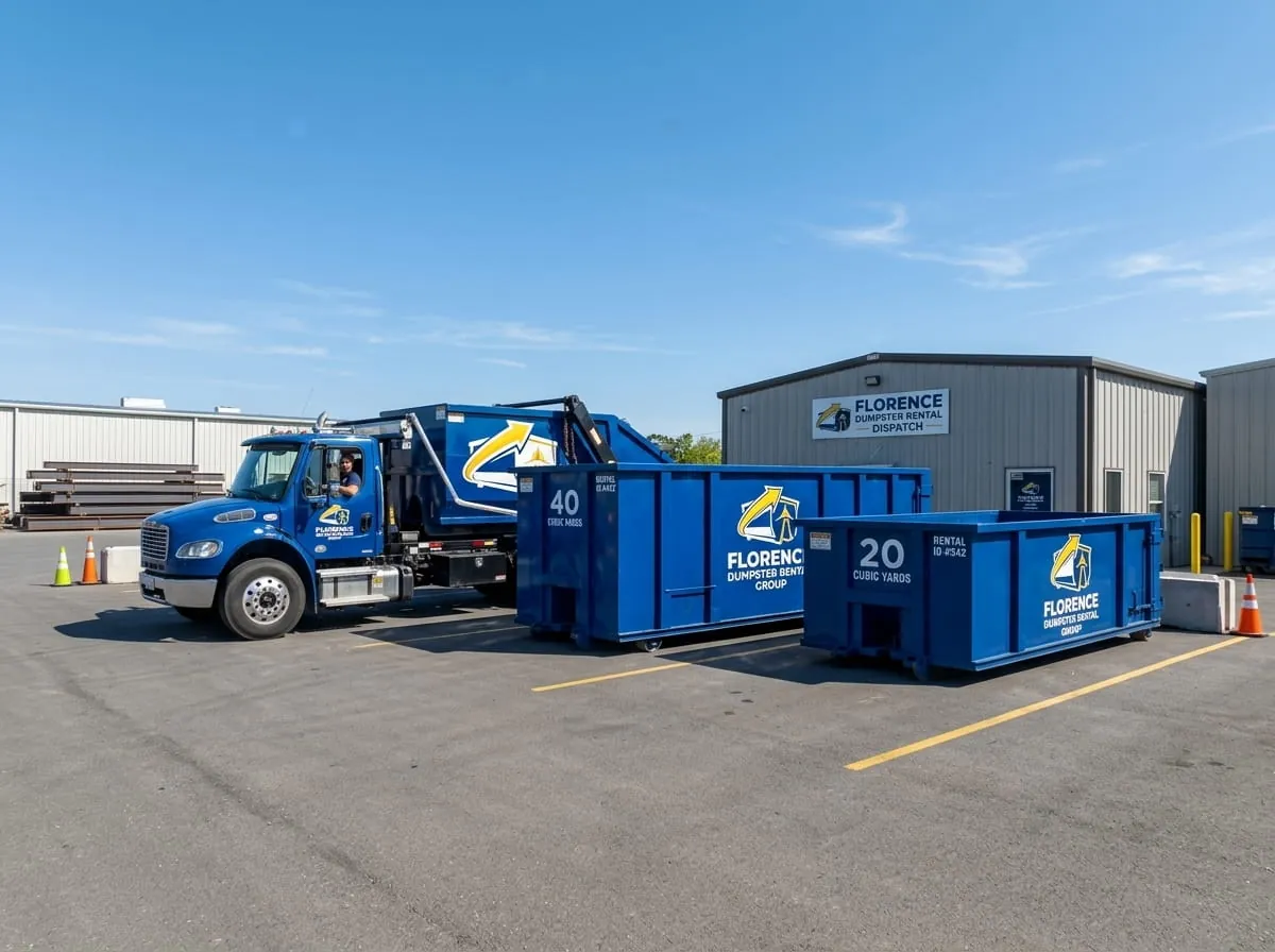 10, 15, 20 and 30 yard roll-off dumpsters available for rent in Florence, AL